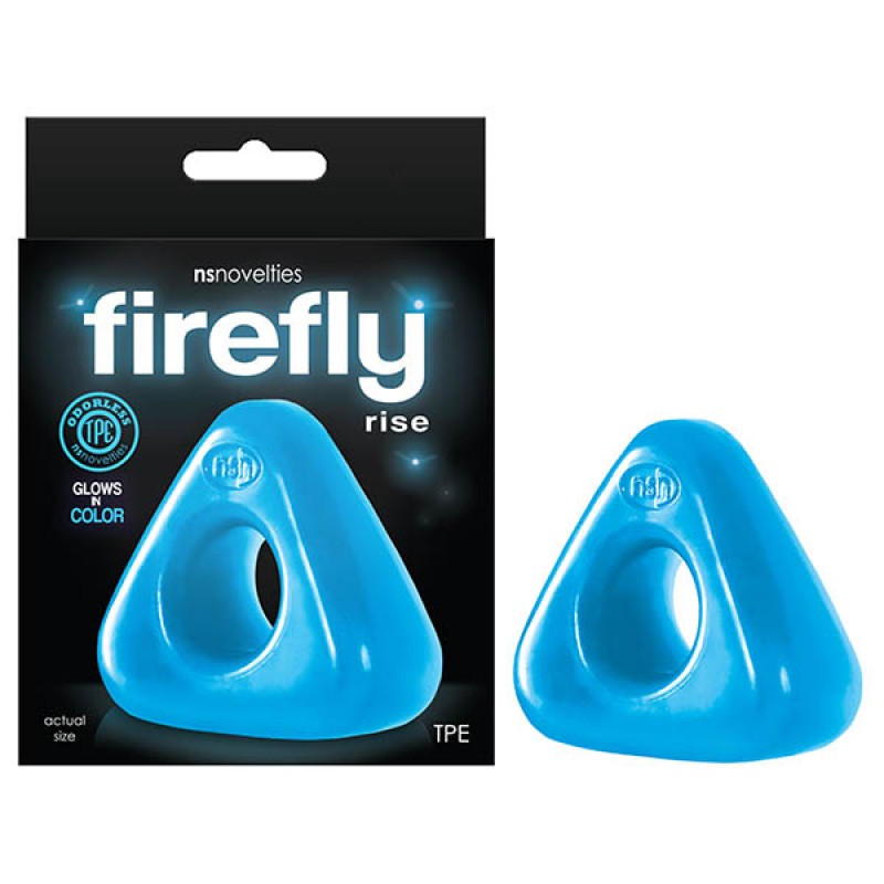 Firefly Rise Glow in Dark Cock Ring - Blue